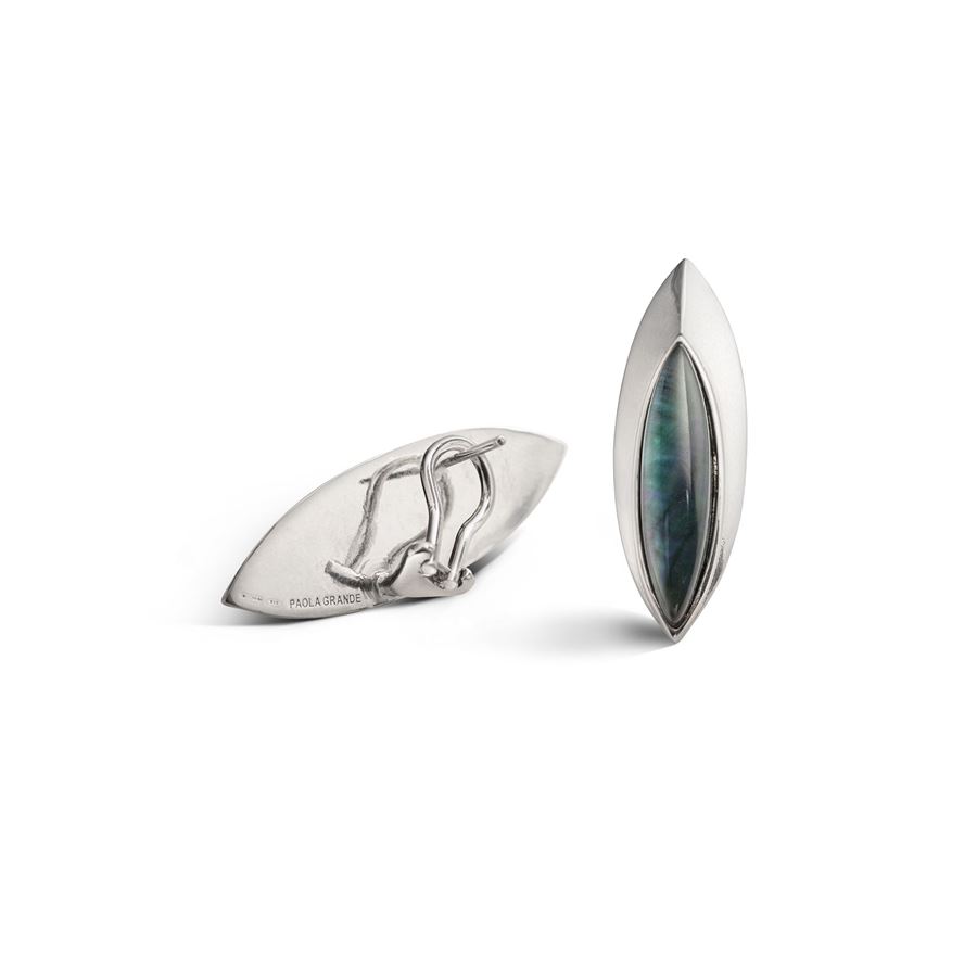 Orecchini scudo con Navetta blu AURUM | OR SCUDOARG BLU